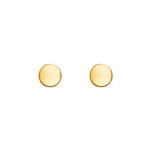 Load image into Gallery viewer, 14K Yellow Gold 5mm Disk Stud Earrings High Polished Screw Backing
