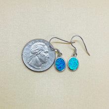 Load image into Gallery viewer, Sterling Silver Synthetic Opal Oval Earrings
