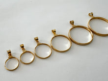 Load image into Gallery viewer, Authentic 14k Gold Filled Screw Top Bezel with Coin Edge 6 Sizes
