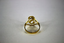Load image into Gallery viewer, 10K Real Yellow Gold Initial Ring Cursive Letters for Women
