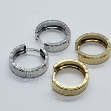 Load image into Gallery viewer, 14K Real Yellow White Gold Huggie Hoop Earrings Diamond Cut Round 13mm Men Women
