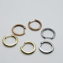 Load image into Gallery viewer, 14K Yellow White Rose Gold Elegant High Polished Angled Huggie Hoop Earrings
