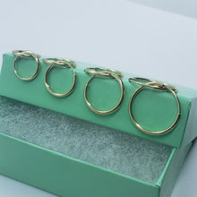 Load image into Gallery viewer, 14K Yellow White Rose Gold Hoop Round Tube Endless Backing Earrings 1.2mm Wide
