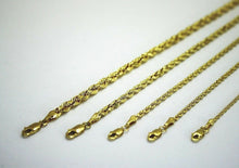 Load image into Gallery viewer, Authentic 14k Yellow Hollow Gold D/C Rope Chain 2.5mm~5mm/16"~30" for Men Women
