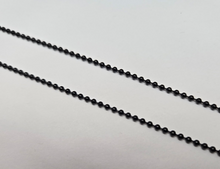 Load image into Gallery viewer, Stainless Steel Black Dog Tag 2 x 1 1/4 Thick Plate with/out 30 inch Ball Chain
