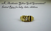 Load image into Gallery viewer, Authentic 14K Yellow Gold Initial Ring for Baby Kids Children Size 1 ~ 3
