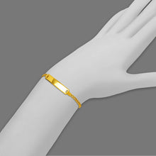 Load image into Gallery viewer, 14K Yellow Gold Baby ID Bracelet Curb X-Light 5mm ID 2.5mm Chain 6" Engraving
