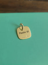 Load image into Gallery viewer, 14K Yellow White Gold Plain Square Pendant Disc Charm 13mm [Engraving Available]
