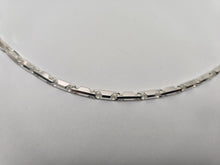 Load image into Gallery viewer, 925 Sterling Silver Beveled Edges Italian Baht Chain Necklace 3mm 7" to 30"
