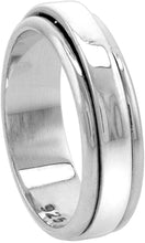 Load image into Gallery viewer, Sterling Silver Spinner Ring Polished Flat Band Handmade Men 5mm / 9mm Size 6~14
