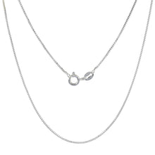 Load image into Gallery viewer, 925 Sterling Silver Box Chain Very Thin Necklace Women 0.8mm Thick Size 16"~30"
