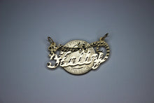 Load image into Gallery viewer, 10K Solid Yellow Gold Personalized Custom Handmade Name Pendant Charm Flower
