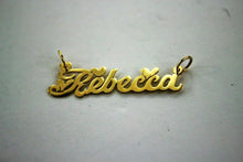 Load image into Gallery viewer, 10K Solid Yellow Gold Personalized Custom Name Pendant Charm With/out Rolo Chain
