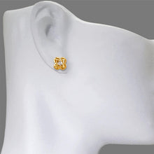 Load image into Gallery viewer, 14K Two Tone Gold High Polished Diamond Cut Flower Small Stud Earrings 9mm
