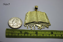Load image into Gallery viewer, 10K or 14K Yellow Solid Gold Bible Pendant 3 sizes
