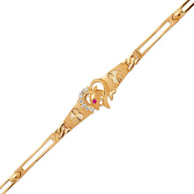 Load image into Gallery viewer, 14K Yellow Gold Fancy Dolphin Diamond Cut Bracelet 3mm Wide, 12mm Center H Clasp
