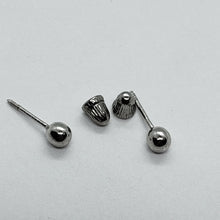 Load image into Gallery viewer, 14K Real Yellow White Gold Polished Round Ball Stud Earrings Screw Backing 2m~8m
