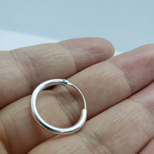 Load image into Gallery viewer, 2mm Thick Sterling Silver 18mm Endless Hoop Earrings 3/4 inch Round Ageless
