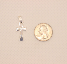 Load image into Gallery viewer, 925 Sterling Silver Dainty Simple Ankh Cross Pendant 1inch 27mm without bail
