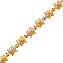 Load image into Gallery viewer, 14K Tricolor Gold Fancy Turtle 10mm Wide Bracelet High Polished Satin Finished
