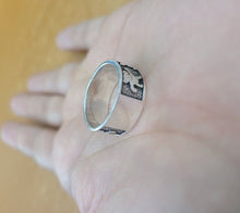 Load image into Gallery viewer, 925 Sterling Silver Dancing Bears Ring for Women and Men 5/16 Thick Size 6 - 10
