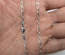 Load image into Gallery viewer, 925 Sterling Silver Solid Long Curb Link Chain Necklace Bracelet 3mm 7" to 30"
