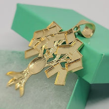 Load image into Gallery viewer, 10K Solid Real Gold Money Tree Pendant Charm $100 Dollar Bag Diamond Cut 3 Sizes
