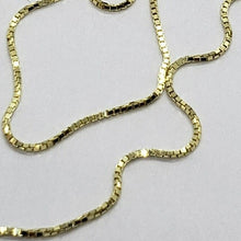 Load image into Gallery viewer, Solid 10K Yellow Gold Box Chain Necklace for Women Girl 0.6 mm Width 16" Long
