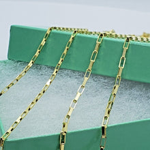 Load image into Gallery viewer, 14K Solid Yellow Gold Box Open Link Chain Necklace 1.5mm 2mm 16" 18" 20" 22" 24"
