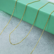 Load image into Gallery viewer, 14K Solid Yellow Gold Very Thin Cable Link Chain Necklace 0.75mm, 16" 18" 20"
