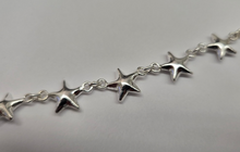 Load image into Gallery viewer, 925 Sterling Silver Anklet with Linked Stars 10mm, Fits 9" to 10" Ankles
