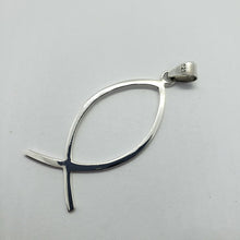 Load image into Gallery viewer, Sterling Silver Handmade Christian Fish Pendant Ichthys w/out 1mm Box Chain

