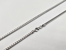Load image into Gallery viewer, 925 Sterling Silver Rhodium Finish Thin Franco Chain Necklace 2.5mm 32" to 36"
