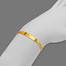 Load image into Gallery viewer, 14K Yellow Gold ID Bracelet 7mm ID 6mm Wide Curb Chain 7" 7.5" 8" Engraving
