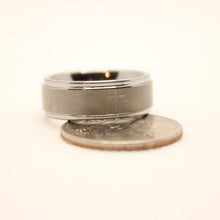 Load image into Gallery viewer, Tungsten Carbide Etched Cross Satin Finish Recessed Edges Wedding Band Ring 8mm

