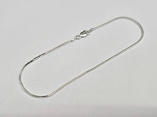 Load image into Gallery viewer, 925 Sterling Silver Thin Square Snake Chain Anklet 1mm Italy, 9" to 10"
