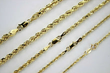 Load image into Gallery viewer, 10K Yellow Gold Hollow Rope Twist Chain Bracelet Men Women 2mm-5mm Size 7" 8" 9"
