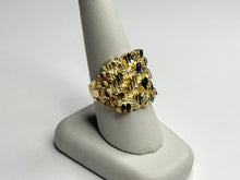 Load image into Gallery viewer, 10k Solid Yellow Gold Nugget Style Ring 20.5mm Width/22mm Height Size 6-13
