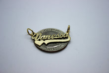 Load image into Gallery viewer, 14K Solid Yellow Gold Personalized Custom Name Pendant Charm with heart
