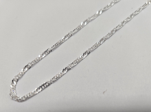 Load image into Gallery viewer, 925 Sterling Silver Twisted Singapore Chain Necklace Diamond Cut 2.2mm 7" to 30"
