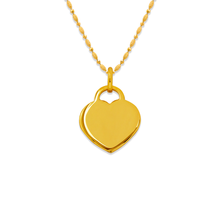 Load image into Gallery viewer, 14K Gold Plain Simple Heart Pendant Disc Pendant Charm [Engraving Available]
