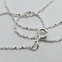 Load image into Gallery viewer, 925 Sterling Silver Diamond Cut Twisted Serpentine Chain Bracelet Necklace 1.5mm
