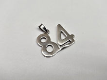 Load image into Gallery viewer, 925 Sterling Silver Number 84 Necklace 3/4 (19mm) Inch Tall, 2mm Curb Chain
