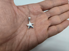 Load image into Gallery viewer, 925 Sterling Silver Plain Rounded Hollow Star Pendant 1/2 (13mm) Inch Tall
