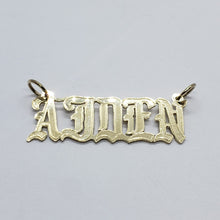 Load image into Gallery viewer, 14K Solid Yellow Gold Handmade Personalized Custom Name Pendant Old English
