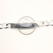 Load image into Gallery viewer, 925 Sterling Silver Personalized Custom Engraved Figaro Link ID Bracelet 8mm
