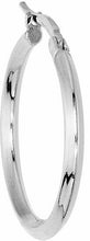 Load image into Gallery viewer, Sterling Silver Click Tob Hoop Earrings for Women 2mm Diamond Shape Tubing Italy
