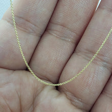 Load image into Gallery viewer, 14K Solid Yellow Gold Very Thin Cable Link Chain Necklace 0.75mm, 16" 18" 20"
