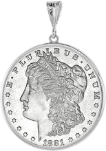 Load image into Gallery viewer, Sterling Silver Dollar Bezel 38 mm Coins Prong Back Round Edge Mexican Olympic
