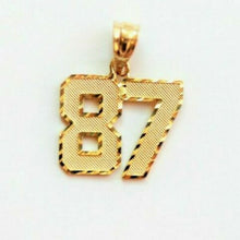 Load image into Gallery viewer, 10K Yellow Gold Custom Two-Digit Number Pendant 00-99 Diamond Cut Necklace Charm
